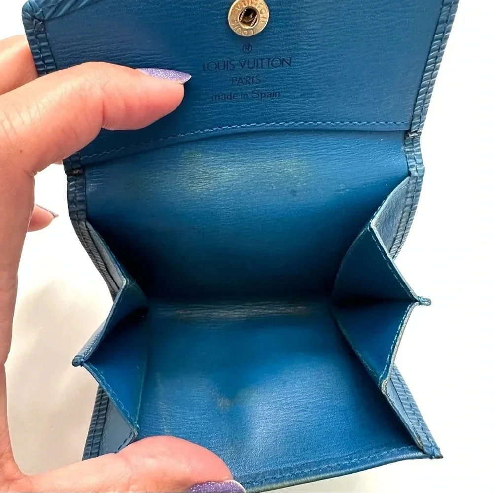 LV blue Epi Porte Minnaie Coin Wallet - Picture 9 of 11